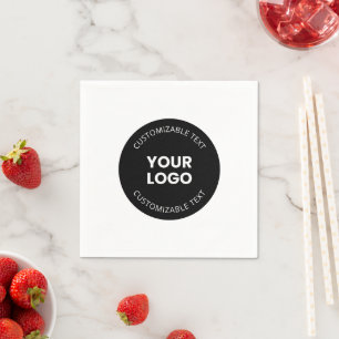 Guardanapo De Papel Seu próprio logotipo comercial carregado com texto