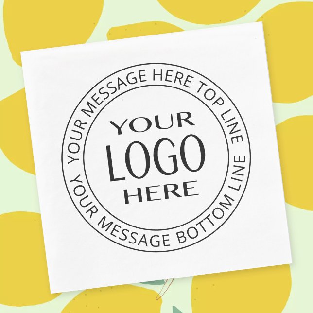Guardanapo De Papel Seu próprio logotipo e texto circular personalizáv (Criador carregado)