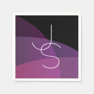 Guardanapo De Papel Seus roxo moderno de sobreposição das iniciais