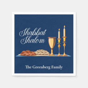 Guardanapo De Papel Shabbat Shalom Janto de Sabão Azul Personalizado