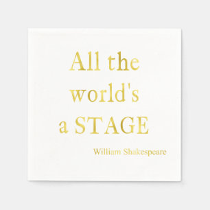 Guardanapo De Papel Shakespeare O mundo inteiro Uma citação de Palco