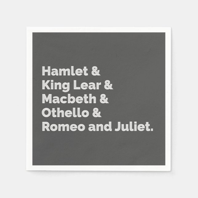 Guardanapo De Papel Shakespeare Plays I (Frente)