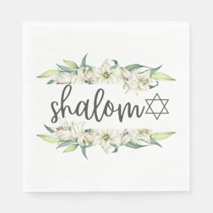 Guardanapo De Papel Shalom (com lírios e estrela de David)