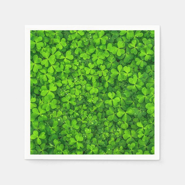 Guardanapo De Papel Shamrock Clovers Fotografia Irlandês Saint Patrick (Frente)