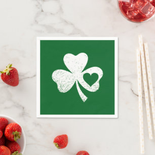 Guardanapo De Papel Shamrock do Coração da Patty Irlandesa do Dia de S