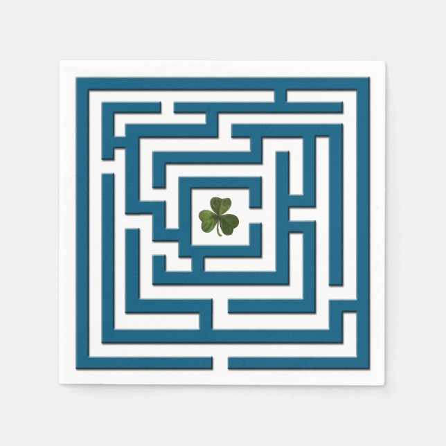 Guardanapo De Papel Shamrock no Desafio do Labirinto Azul (Frente)