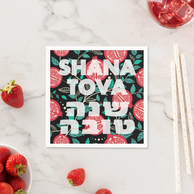 Guardanapo De Papel "Shana Tova" para o judeu Rosh Hashana, Ano Novo (Insitu)