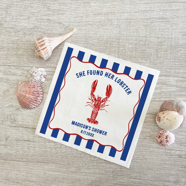 Guardanapo De Papel She Found Her Lobster Nautical Bridal Shower (Criador carregado)