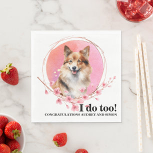 Guardanapo De Papel Sheepdog Weddin Napkins Com Foto De Cão