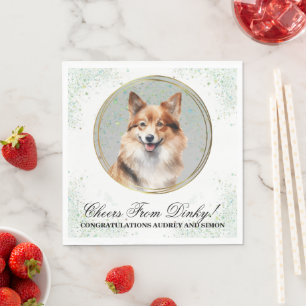 Guardanapo De Papel Sheepdog Weddin Napkins Com Foto De Cão