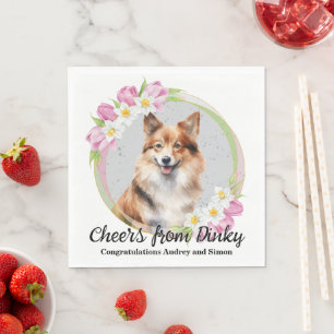 Guardanapo De Papel Sheepdog Weddin Napkins Com Foto De Cão