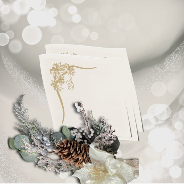 Guardanapo De Papel Sheer Poinsettia Lace Monograma (Criador carregado)