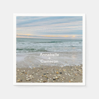 Guardanapo De Papel Shell Blue Beach Sunrise Wedkins