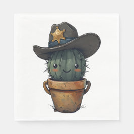 Guardanapo De Papel Sheriff Spike-Cactus Character