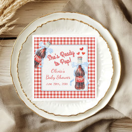 Guardanapo De Papel She's Ready to Pop Baby Shower | Red Gingham
