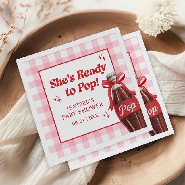 Guardanapo De Papel She's Ready to Pop Soda Baby Shower (Criador carregado)