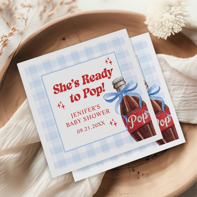 Guardanapo De Papel She's Ready to Pop Soda Baby Shower (Criador carregado)