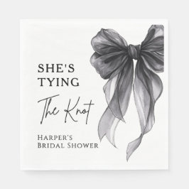 Guardanapo De Papel She's Tying The Knot Black Bow Bridal Shower