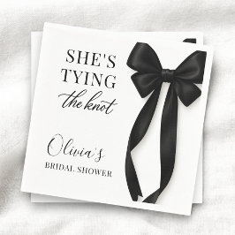 Guardanapo De Papel She's Tying The Knot Black Bow Party
