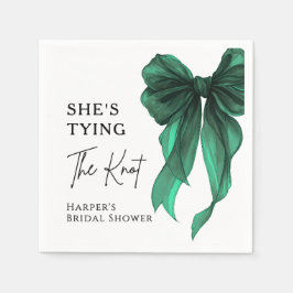 Guardanapo De Papel She's Tying The Knot Green Bow Bridal Shower