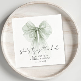 Guardanapo De Papel She's Tying The Knot Sage Bow Bridal Shower