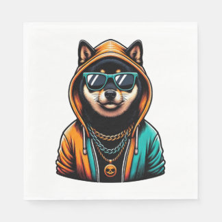 Guardanapo De Papel Shiba Inu em Streetwear Hoodie