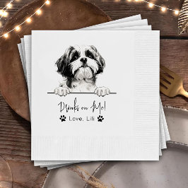 Guardanapo De Papel Shih Tzu Dog Bebidas Personalizadas Em Mim