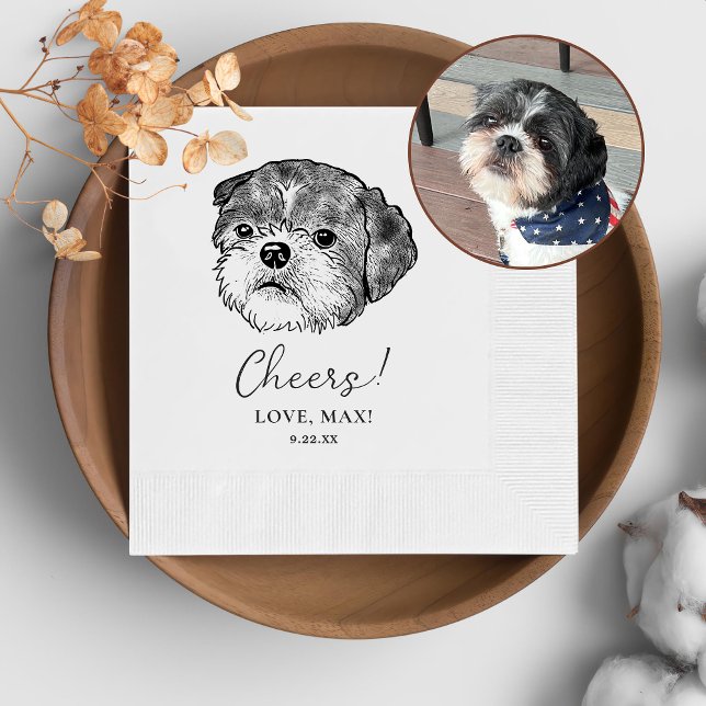 Guardanapo De Papel Shih Tzu Dog Personalizado Cheers Napkins (Criador carregado)