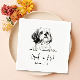 Guardanapo De Papel Shih Tzu Dog Tome Bebidas Personalizadas