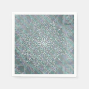 Guardanapo De Papel Shimmer Iridescente Mandala Boho Chic