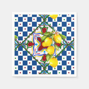 Guardanapo De Papel Siciliana,majolica,azulejos,limões
