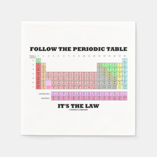 Guardanapo De Papel Siga a mesa que periódica é a lei (a química)