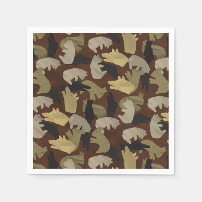 Guardanapo De Papel Silhouette Animal Camouflage Brown (Frente)