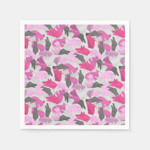 Guardanapo De Papel Silhouette Animal Camouflage rosa