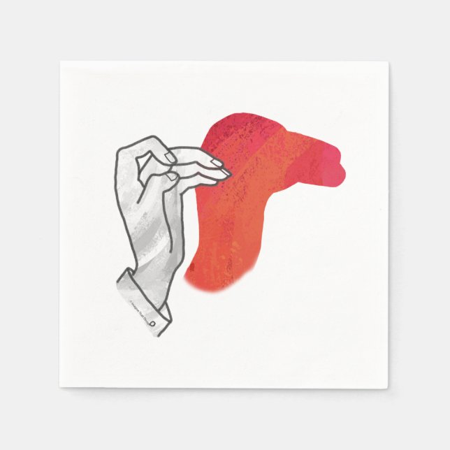 Guardanapo De Papel Silhouette Camel Vermelho Mão (Frente)