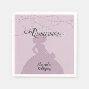 Guardanapo De Papel Silhouette Charro Puro de Ameixa Sugaz Quinceanera