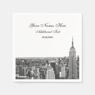 Guardanapo De Papel Silhueta da Paisagem Urbana de Nova York com Efeit