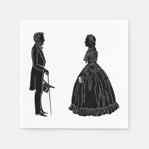 Guardanapo De Papel silhueta de abraham lincoln mary todd lincoln