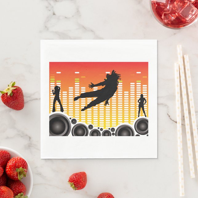 Guardanapo De Papel Silhueta de Festa de Dança Urbana com Alto-falante (Criador carregado)