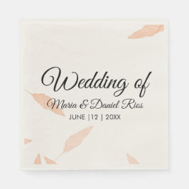 Guardanapo De Papel Silhueta de Folha de Pampas em Aquarela Casamento 