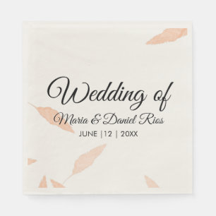 Guardanapo De Papel Silhueta de Folha de Pampas em Aquarela Casamento