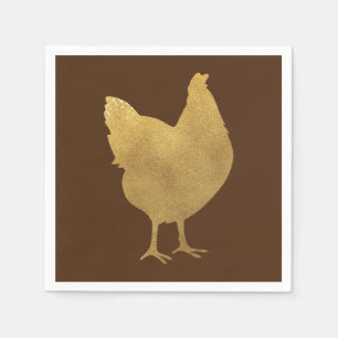 Guardanapo De Papel Silhueta de frango Dourado