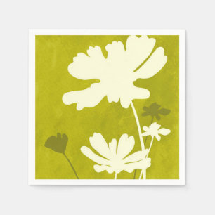 Guardanapo De Papel Silhueta Floral Cosmos Verde Lima Verão em Casa