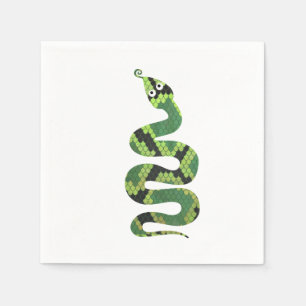 Guardanapo De Papel Silhueta preta e verde do cobra do impressão