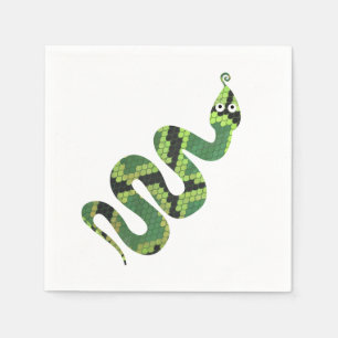 Guardanapo De Papel Silhueta preta e verde do cobra do impressão