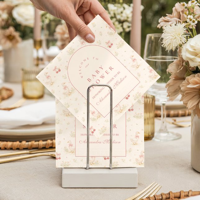 Guardanapo De Papel Silly Goose Vintage Baby Shower (Criador carregado)