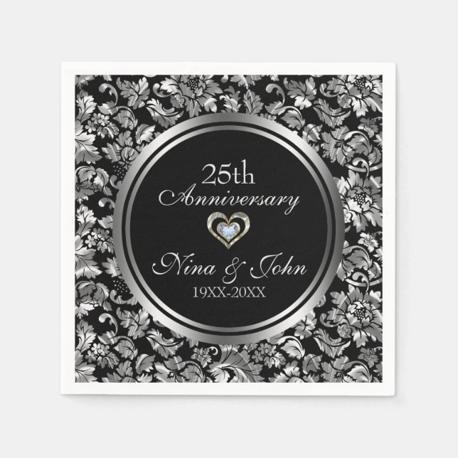 Guardanapo De Papel Silver Damask (Frente)