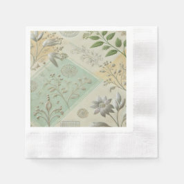 Guardanapo De Papel Silver Floral Motif Design