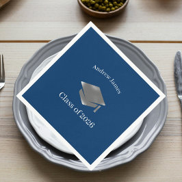 Guardanapo De Papel  Silver Graduation Cap -Class of 2026= no2