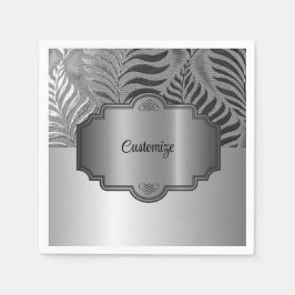 Guardanapo De Papel Silver Leaf Motif 3 Personalizado